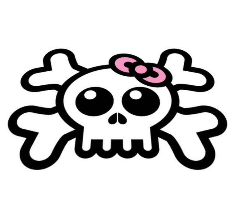 Tapete vinílico criança caveira com fita - TenStickers