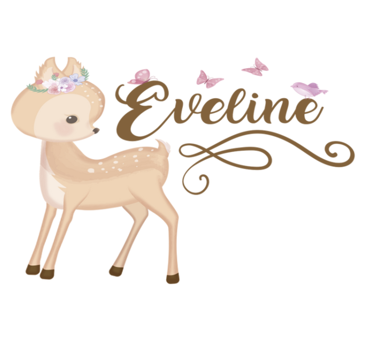 Tapete vinílico criança adesivo de cervo personalizado - TenStickers