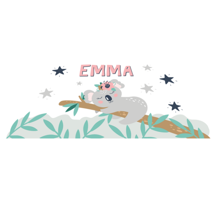 Tapete vinílico criança com koala fofinho personalizado - TenStickers