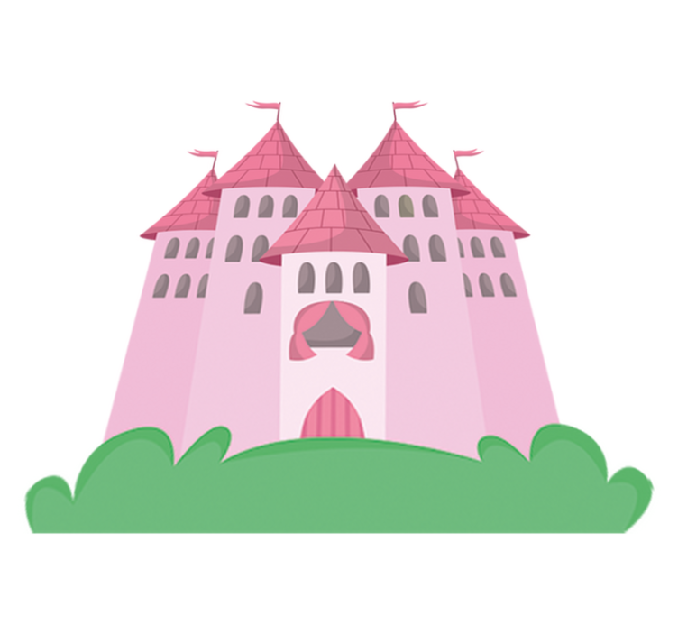 Tapete vinílico criança castelo rosa - TenStickers
