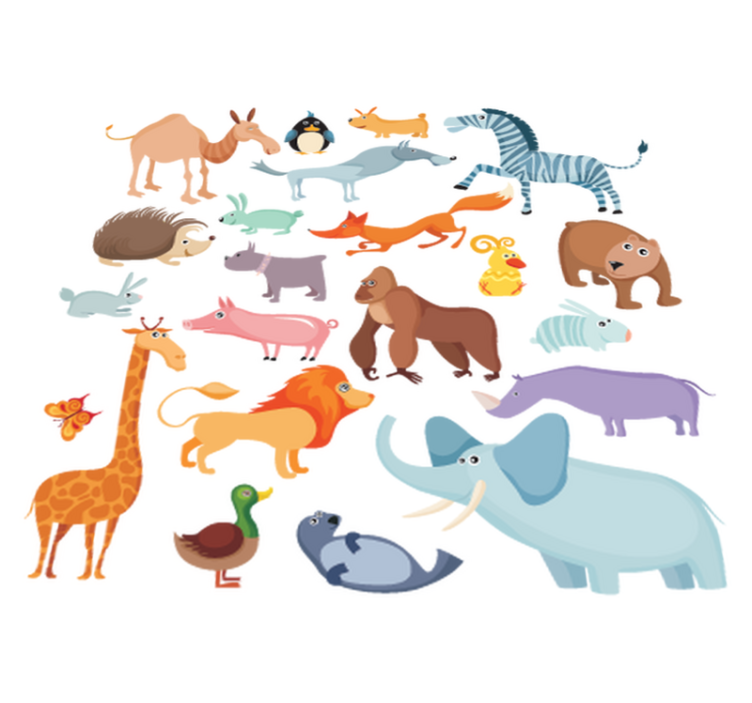 Tapete vinílico criança adesivo feras selvagens - TenStickers