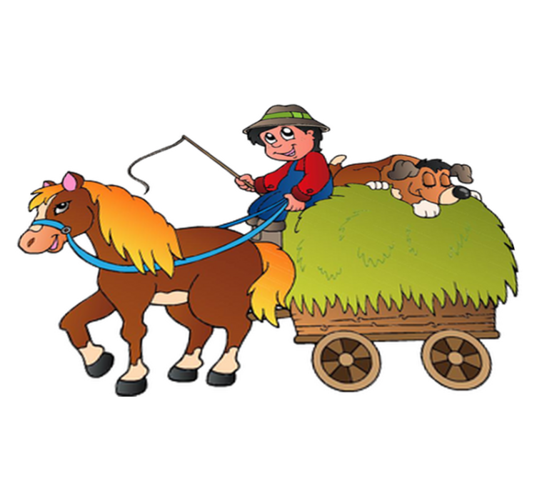 Tapete vinílico criança cavalo de balanço com carrinho - TenStickers