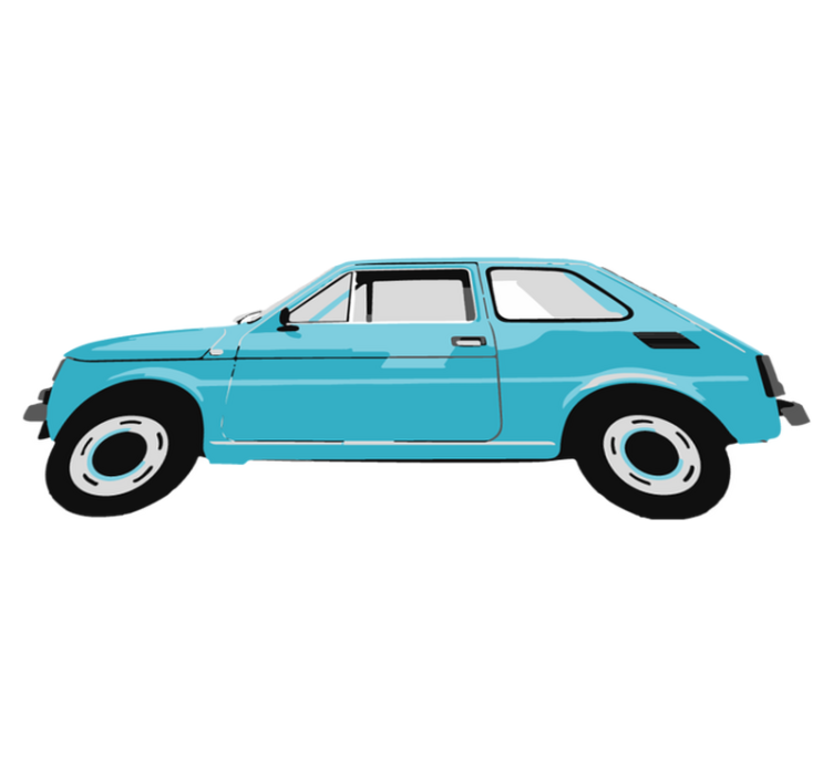 Tapete vinílico criança carro vintage azul - TenStickers