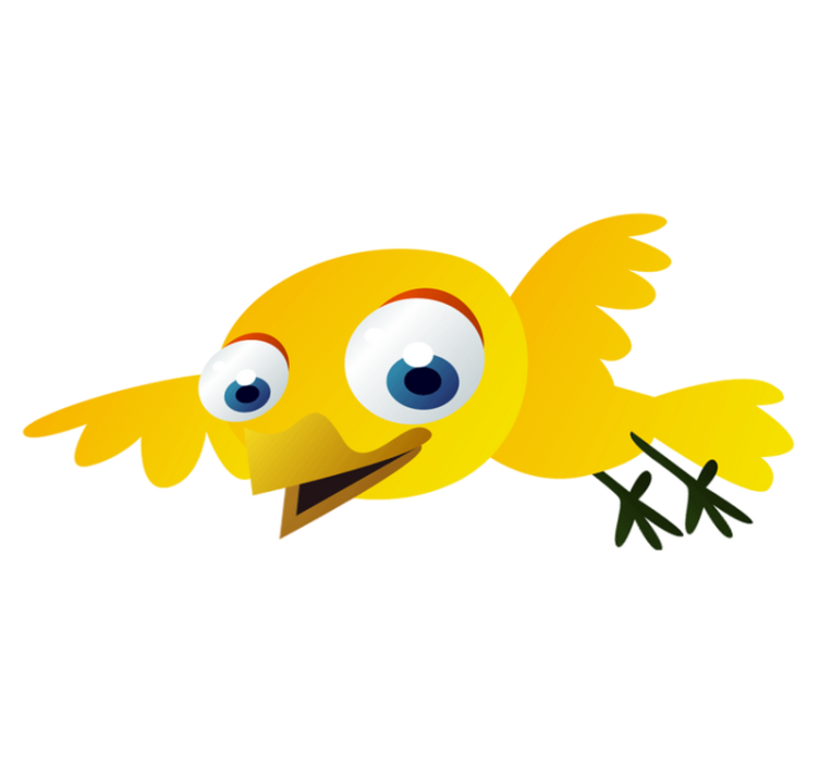 Tapete vinílico criança pássaro amarelo voador - TenStickers