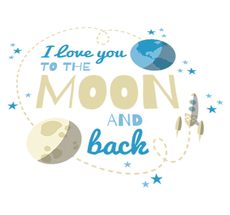 Tapete vinílico criança te amo até a lua - TenStickers