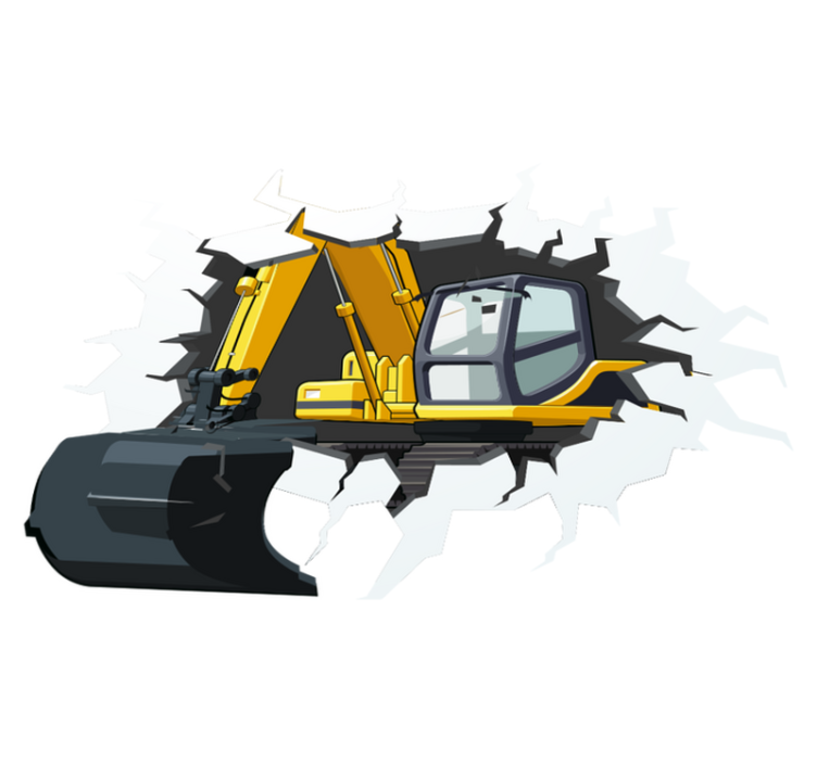 Tapete vinílico criança bagger buraco na parede - TenStickers