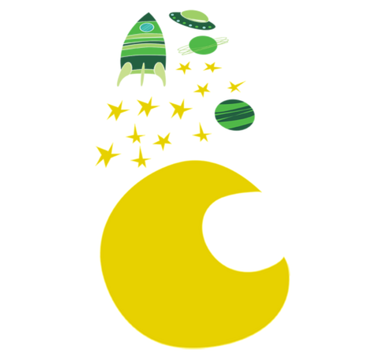 Tapete vinílico criança adesivo espacial verde - TenStickers