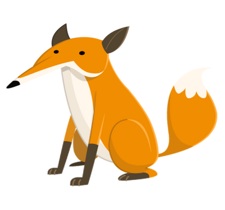 Tapete vinílico criança raposa simples sentada - TenStickers