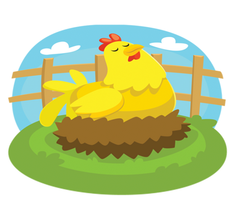 Tapete vinílico criança galinha poedeira - TenStickers