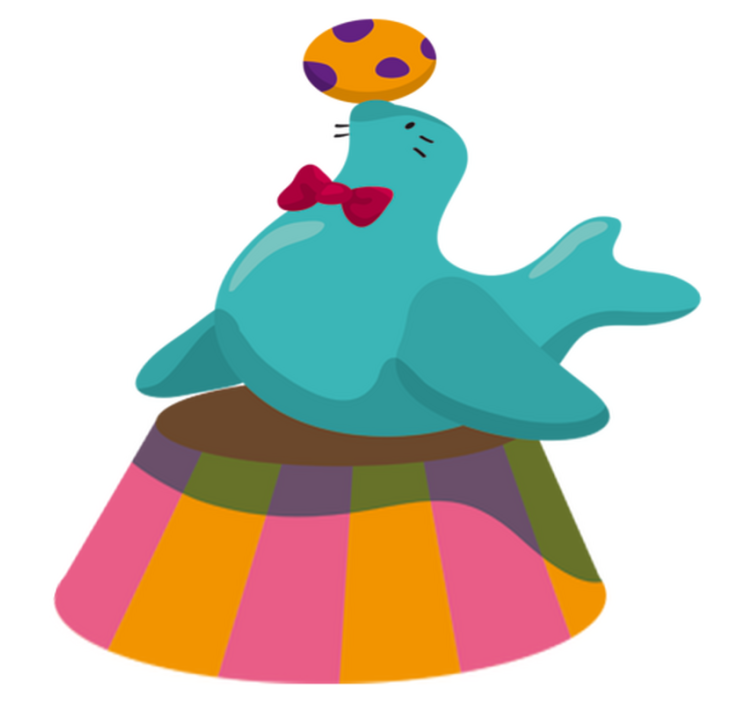 Tapete vinílico criança adesivo de foca com bola - TenStickers