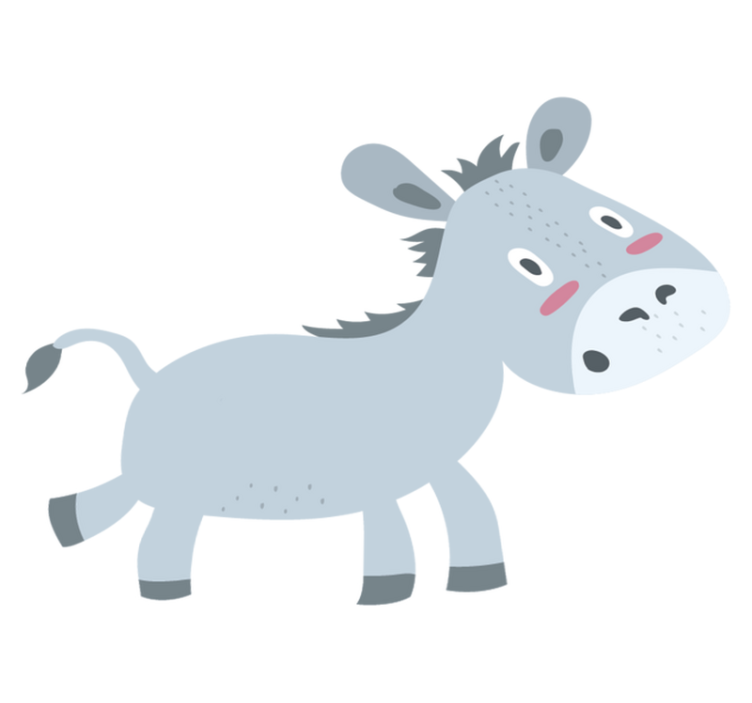Tapete vinílico criança burro cinza - TenStickers