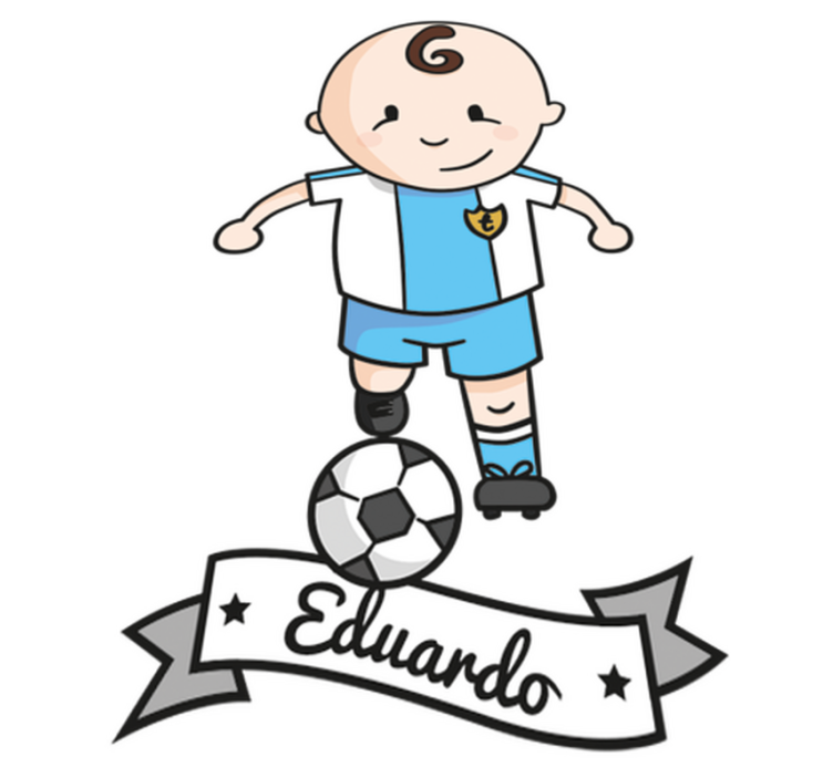 Tapete vinílico criança jogador de futebol com nome - TenStickers