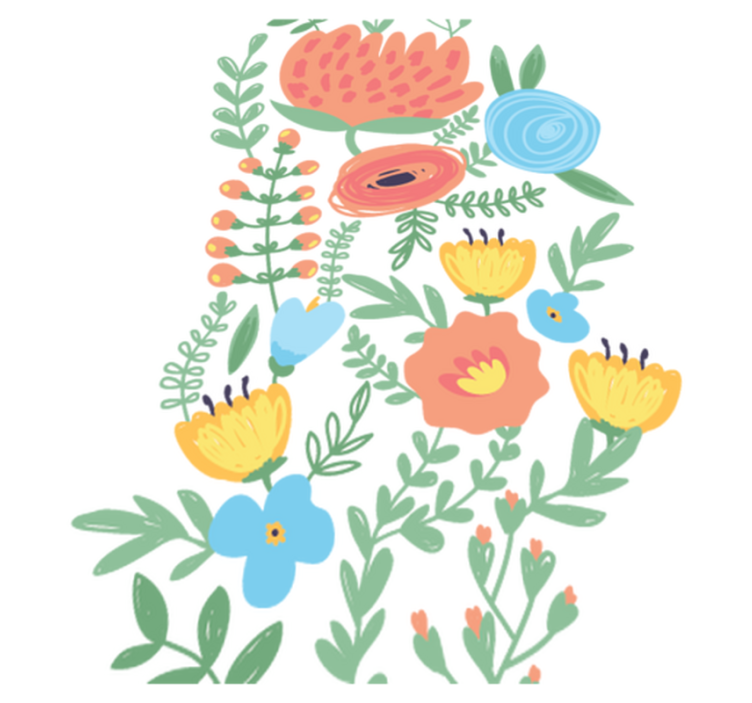 Tapete vinílico criança adesivo floral para porta - TenStickers