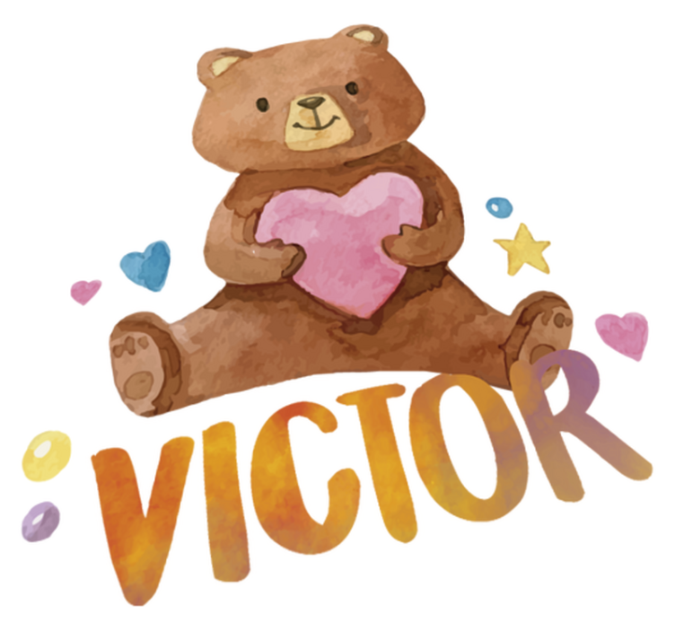 Tapete vinílico criança urso de pelúcia com coração - TenStickers