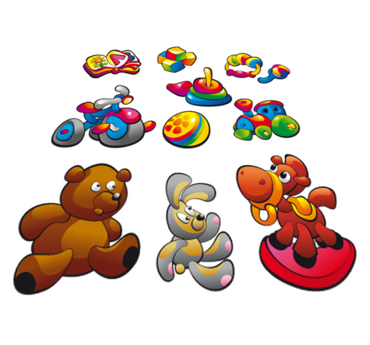 Tapete vinílico criança adesivos coleção de brinquedos - TenStickers