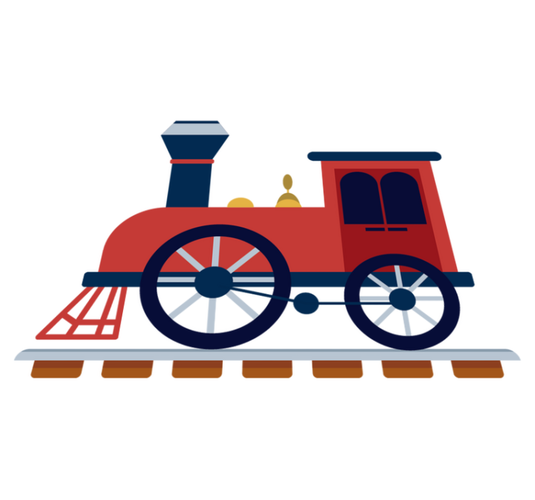 Tapete vinílico criança trem vermelho antigo - TenStickers