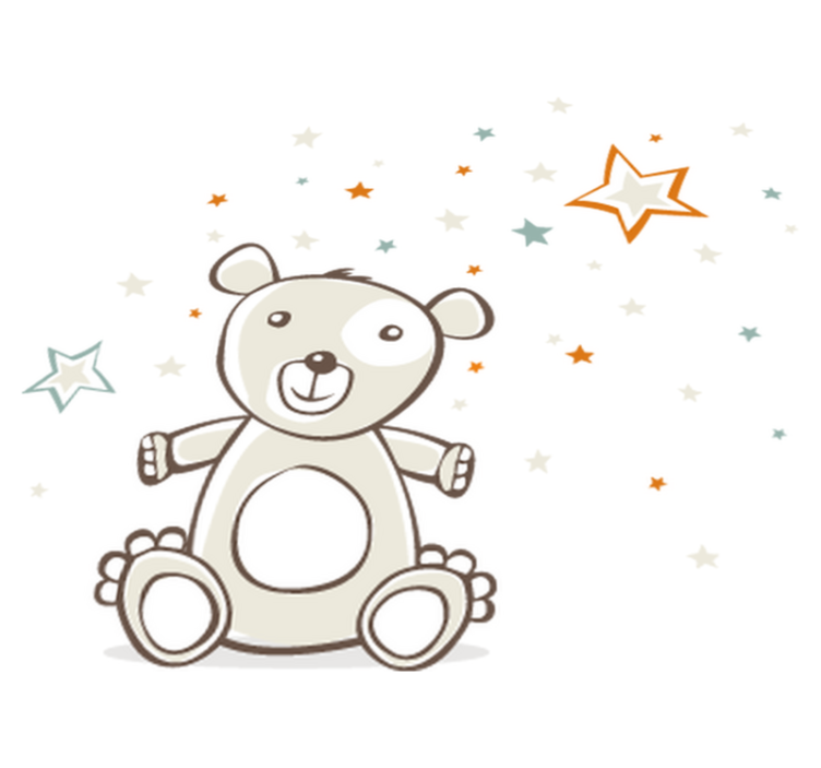 Tapete vinílico criança urso com estrelas - TenStickers