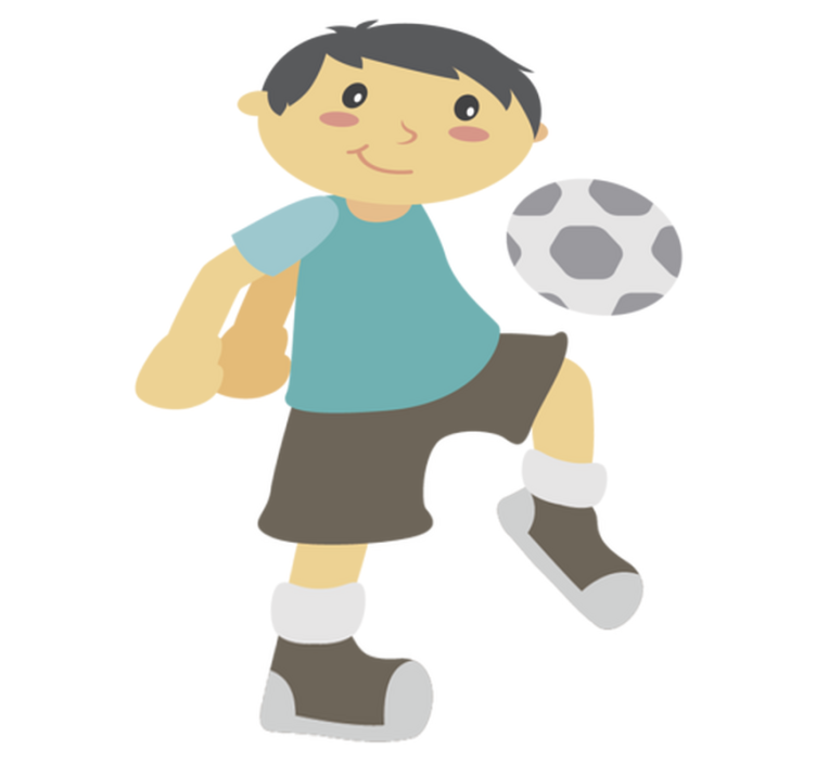 Tapete vinílico criança jogando futebol - TenStickers