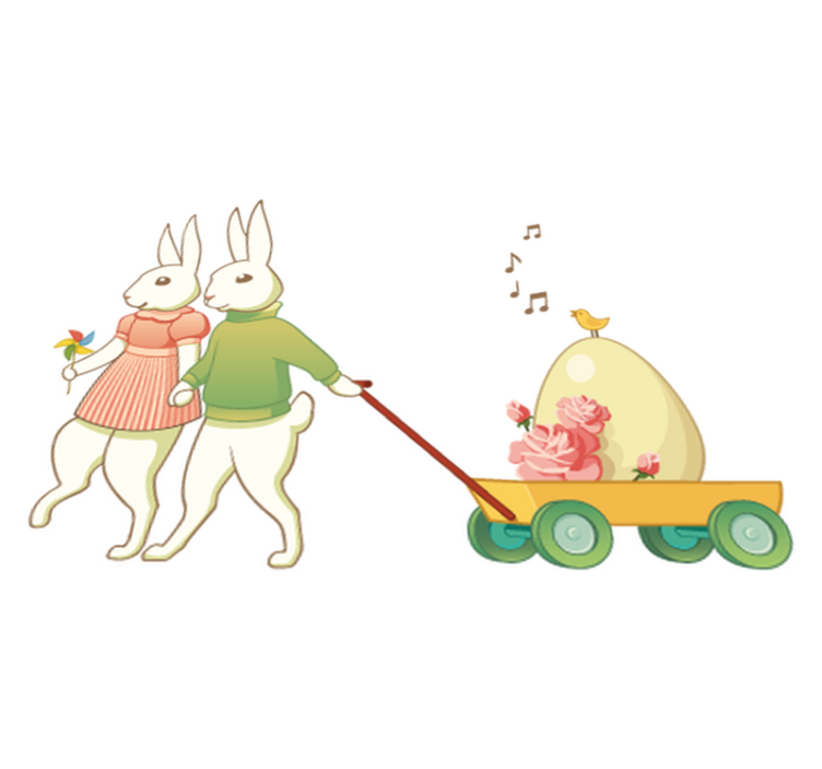 Tapete vinílico criança coelhinhos da páscoa - TenStickers