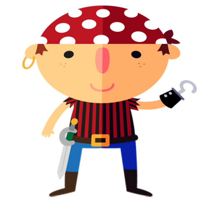 Tapete vinílico criança ilustração de pirata - TenStickers