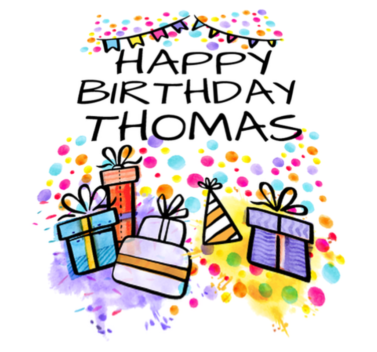 Tapete vinílico criança aniversário feliz personalizado - TenStickers