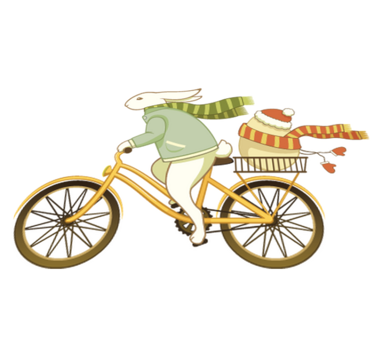 Tapete vinílico criança coelhinho da páscoa de bicicleta - TenStickers