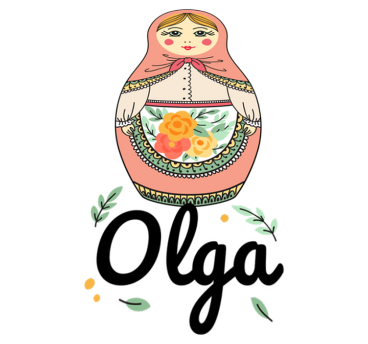 Tapete vinílico criança matrioska com nome - TenStickers