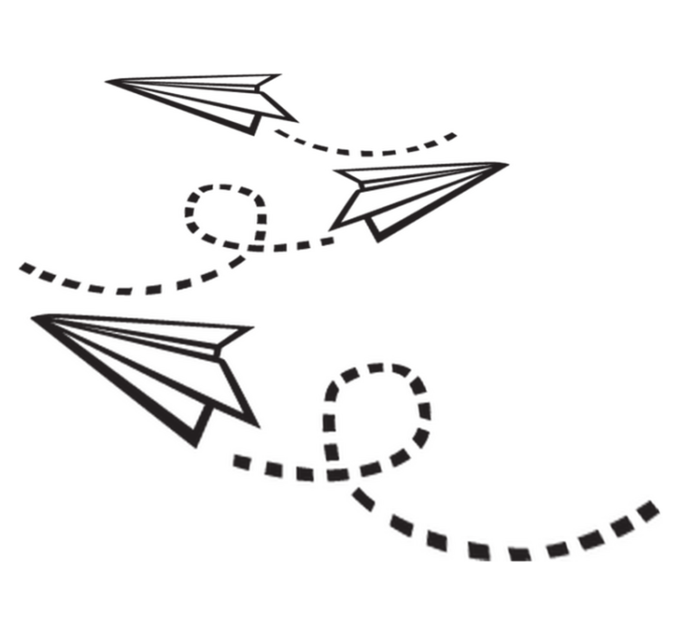 Tapete vinílico de jogos aviões de papel - TenStickers