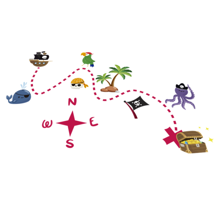 Tapete vinílico de jogos mapa do tesouro - TenStickers