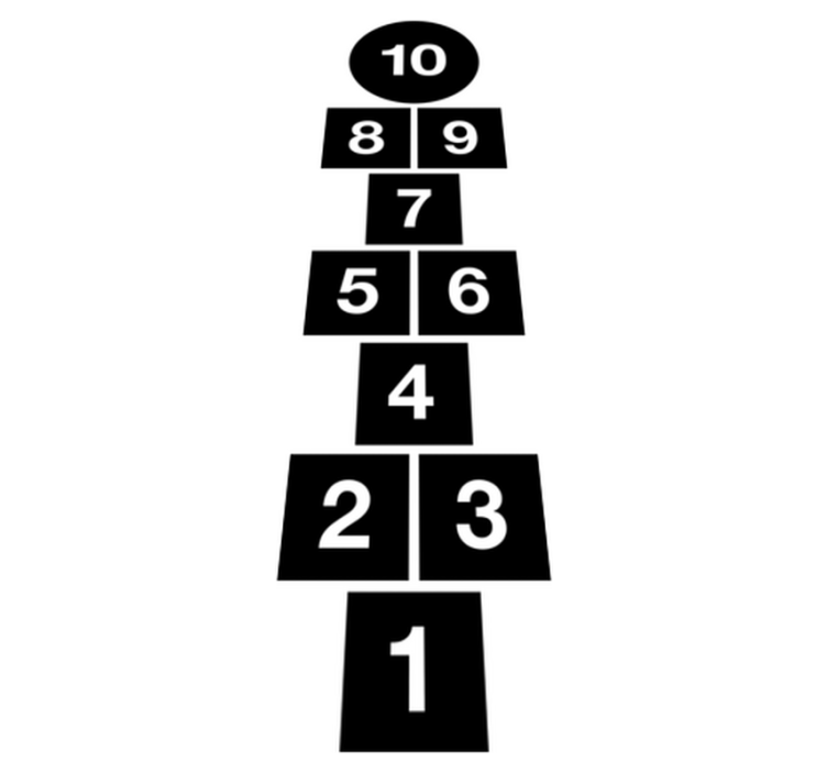 Tapete vinílico de jogos com quadrados de amarelinha - TenStickers