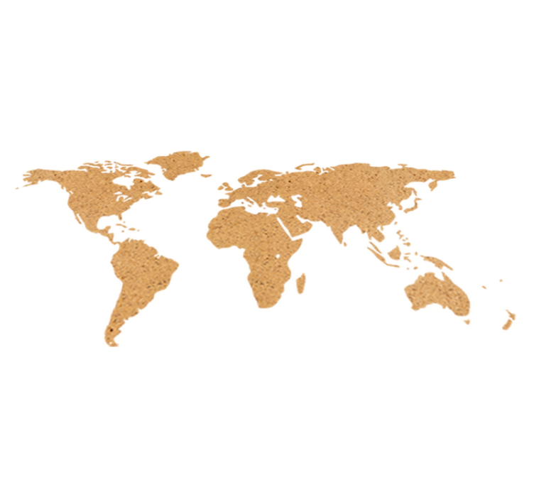 Tapete vinílico de mapa mundial decorativo em cortiça - TenStickers