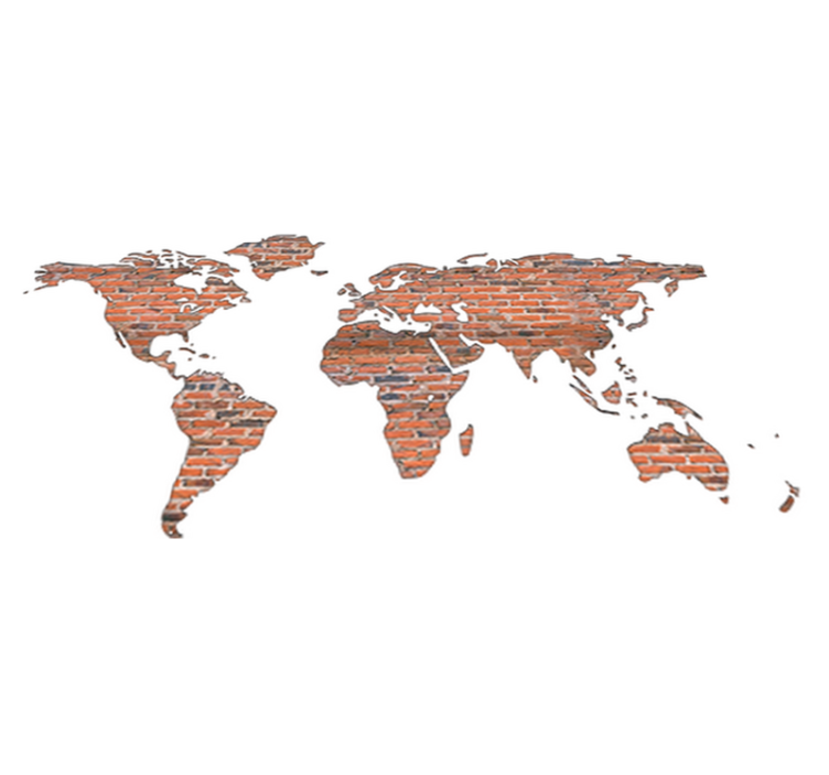 Tapete vinílico de mapa mundial em ladrilho - TenStickers