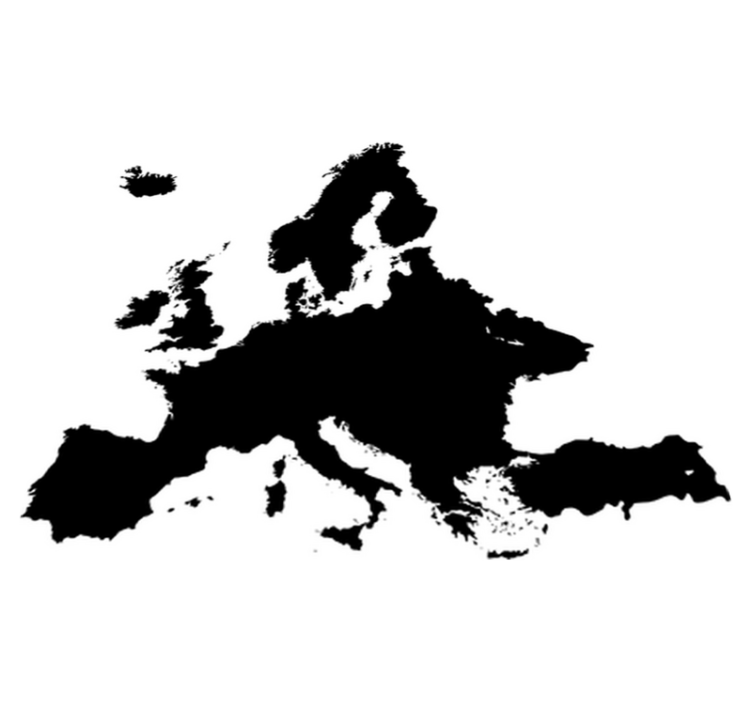 Tapete vinílico de mapa mundial lousa europa - TenStickers