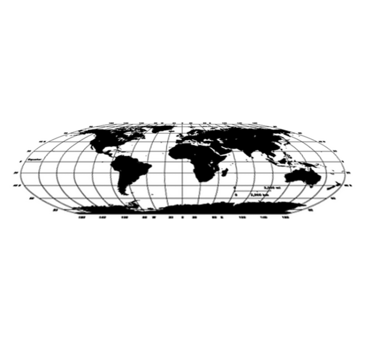 Tapete vinílico de mapa mundial monocolor - TenStickers