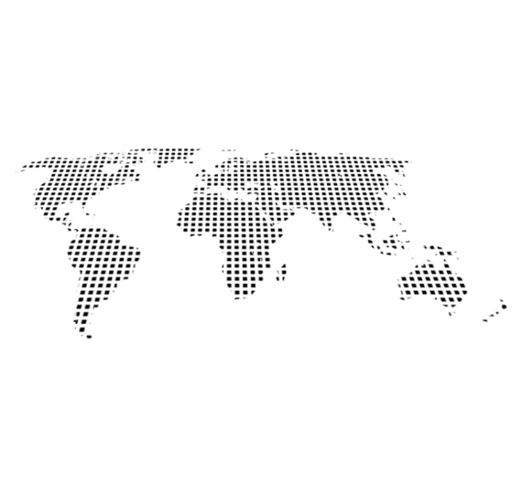 Tapete vinílico de mapa mundial quadrados decorativos - TenStickers