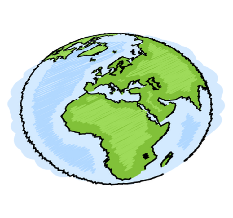 Tapete vinílico de mapa mundial ilustração da terra - TenStickers