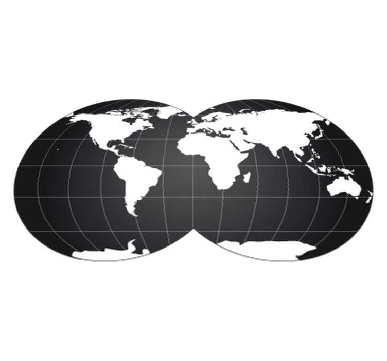 Tapete vinílico de mapa mundial com globo terrestre duplo - TenStickers