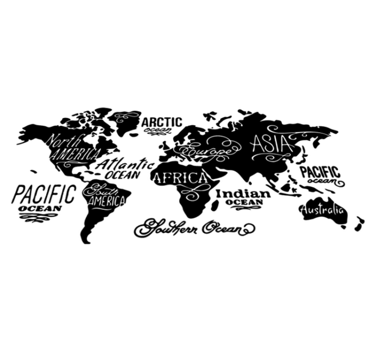 Tapete vinílico de mapa mundial com detalhes - TenStickers