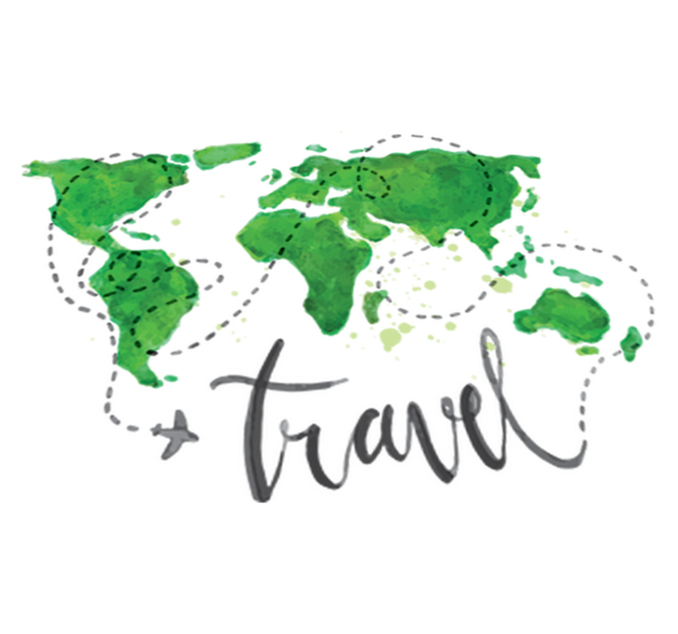 Tapete vinílico de mapa mundial decorativo de viagem - TenStickers