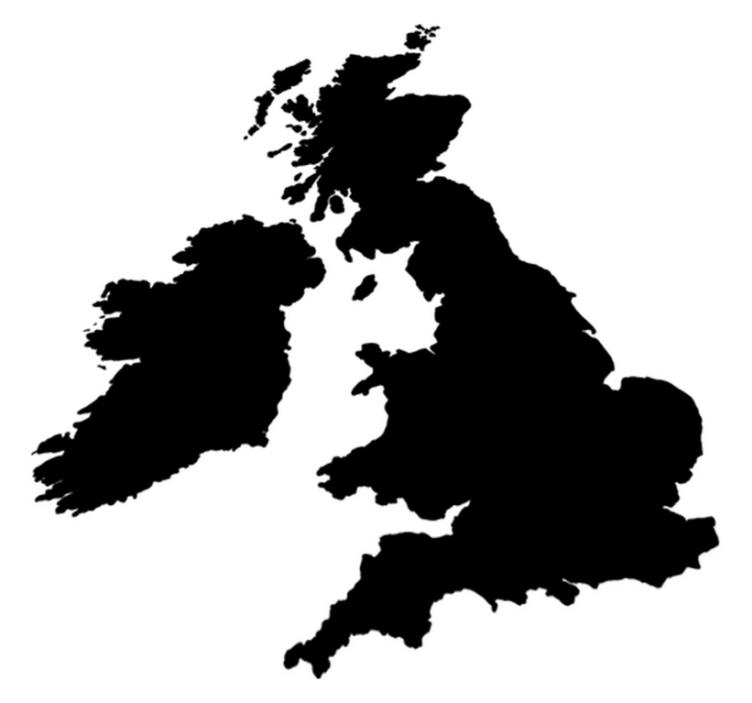 Tapete vinílico de mapa mundial inglaterra monocolor - TenStickers