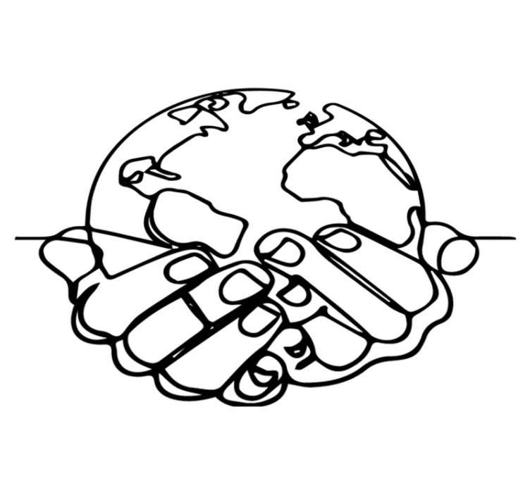 Tapete vinílico de mapa mundial terra minimalista - TenStickers