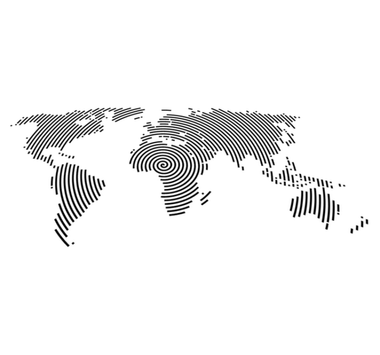 Tapete vinílico de mapa mundial mapamundi moderno - TenStickers