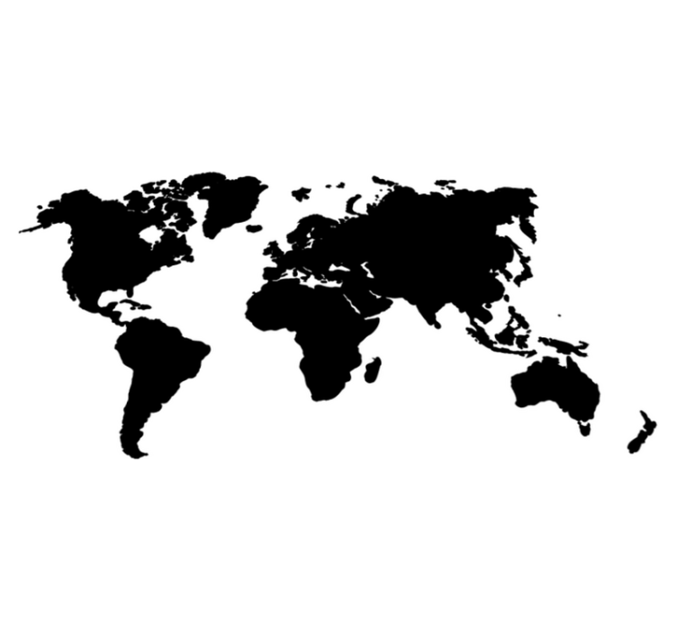 Tapete vinílico de mapa mundial em uma cor - TenStickers