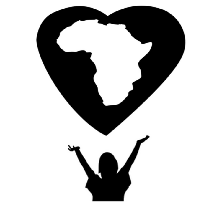 Tapete vinílico de mapa mundial coração da África - TenStickers