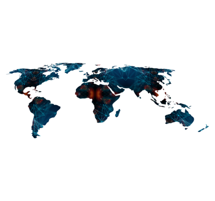Tapete vinílico de mapa mundial mapa geométrico do mundo - TenStickers