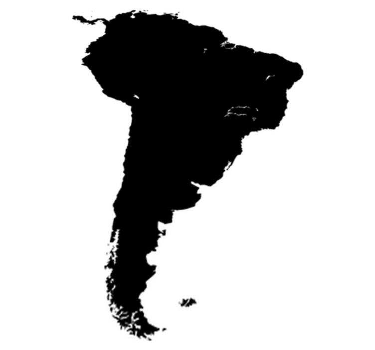 Tapete vinílico de mapa mundial silhueta da américa do sul - TenStickers