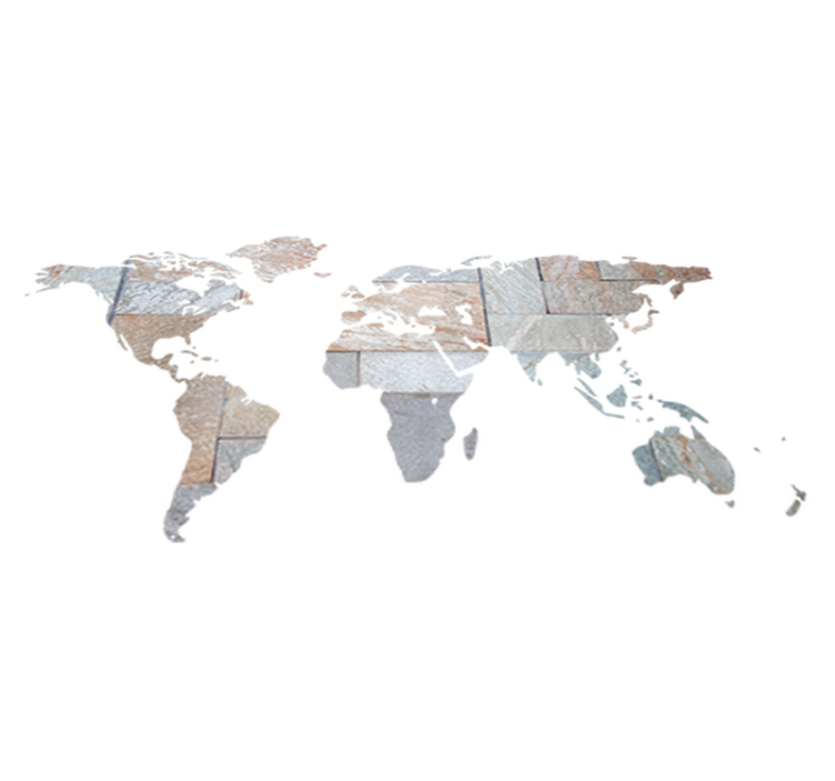 Tapete vinílico de mapa mundial efeito mármore cinza - TenStickers