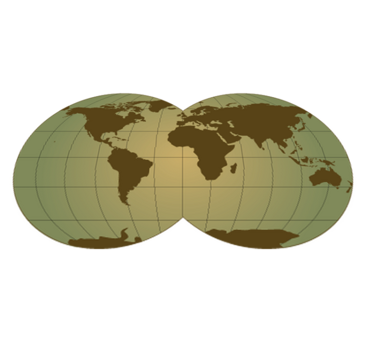 Tapete vinílico de mapa mundial design esfera verde - TenStickers