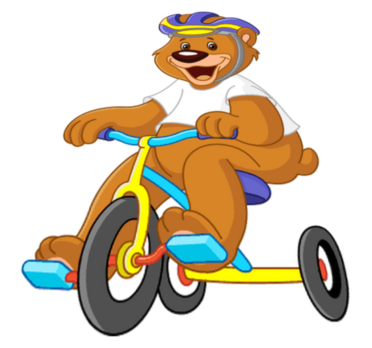Tapete vinílico criança urso ciclista - TenStickers