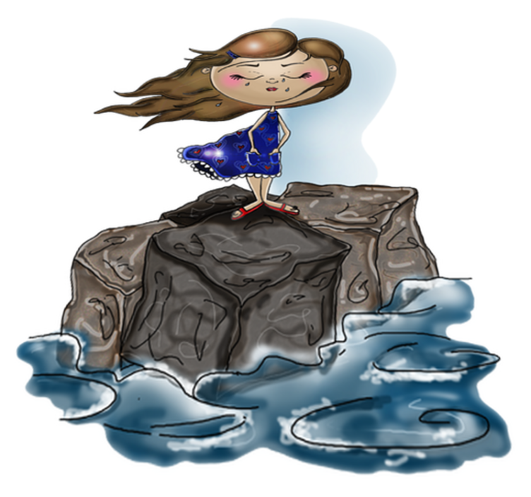 Tapete vinílico criança menina no mar - TenStickers